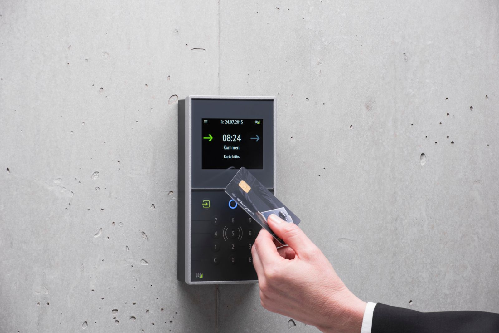 Secure access card being presented to an authentication reader